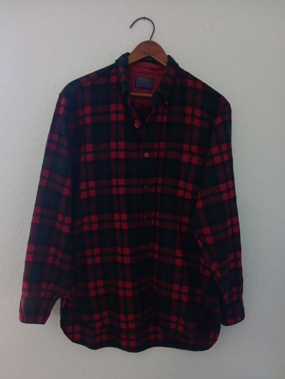 Pendleton Red and Blue Wool Plaid Button Up